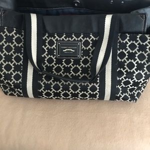 Ladies purse, navy & tan